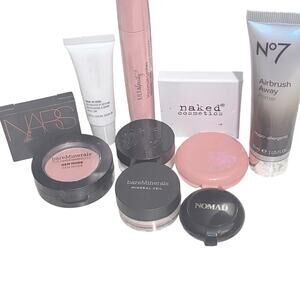 New Makeup Bundle Lot 10pc NARS bareMinerals Tarte No7 Nomad Pouch
